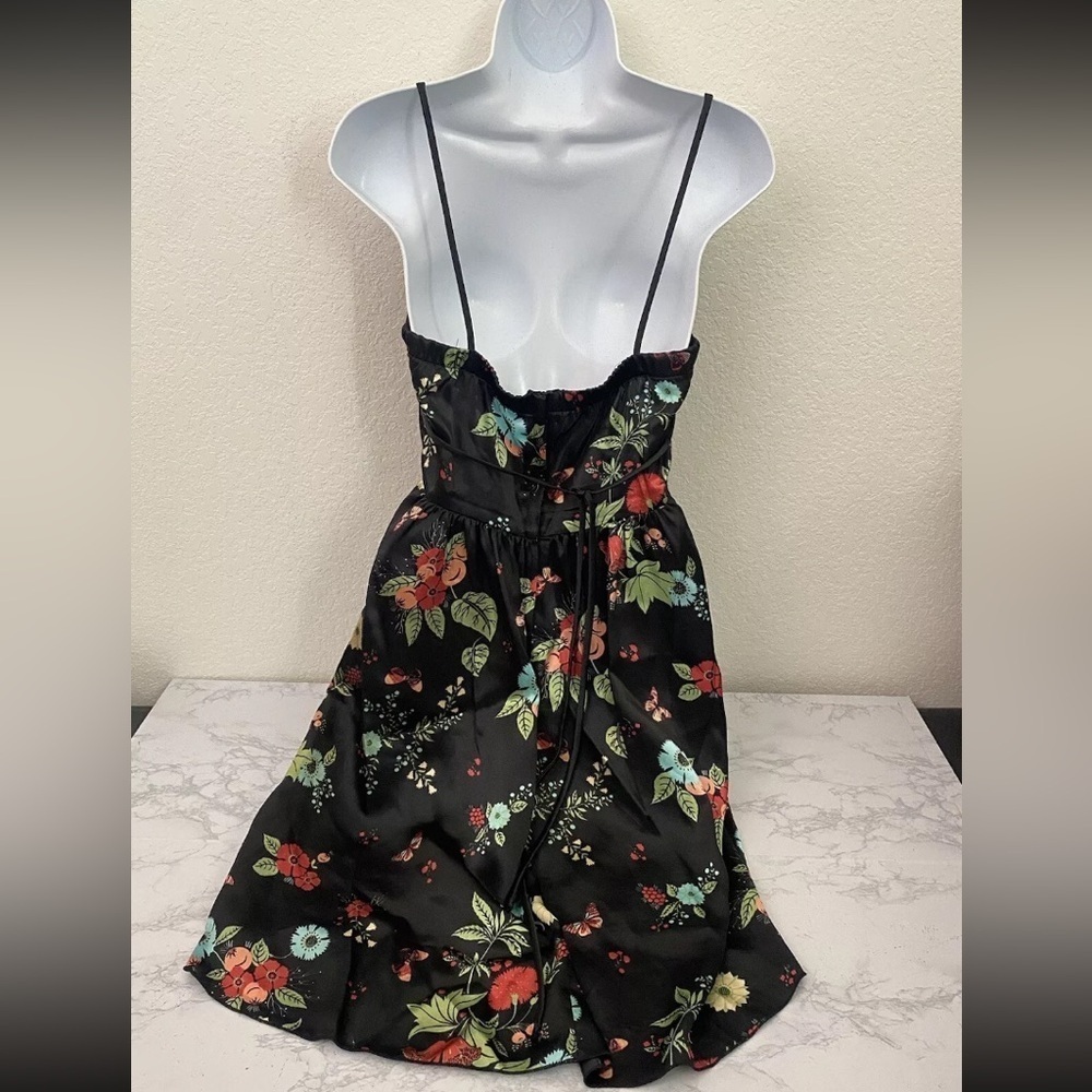 My Michelle Floral Strappy Sun Slip Dress Black Juniors 5/6 Floral Goth Emo​​​​​ - Picture 6 of 13
